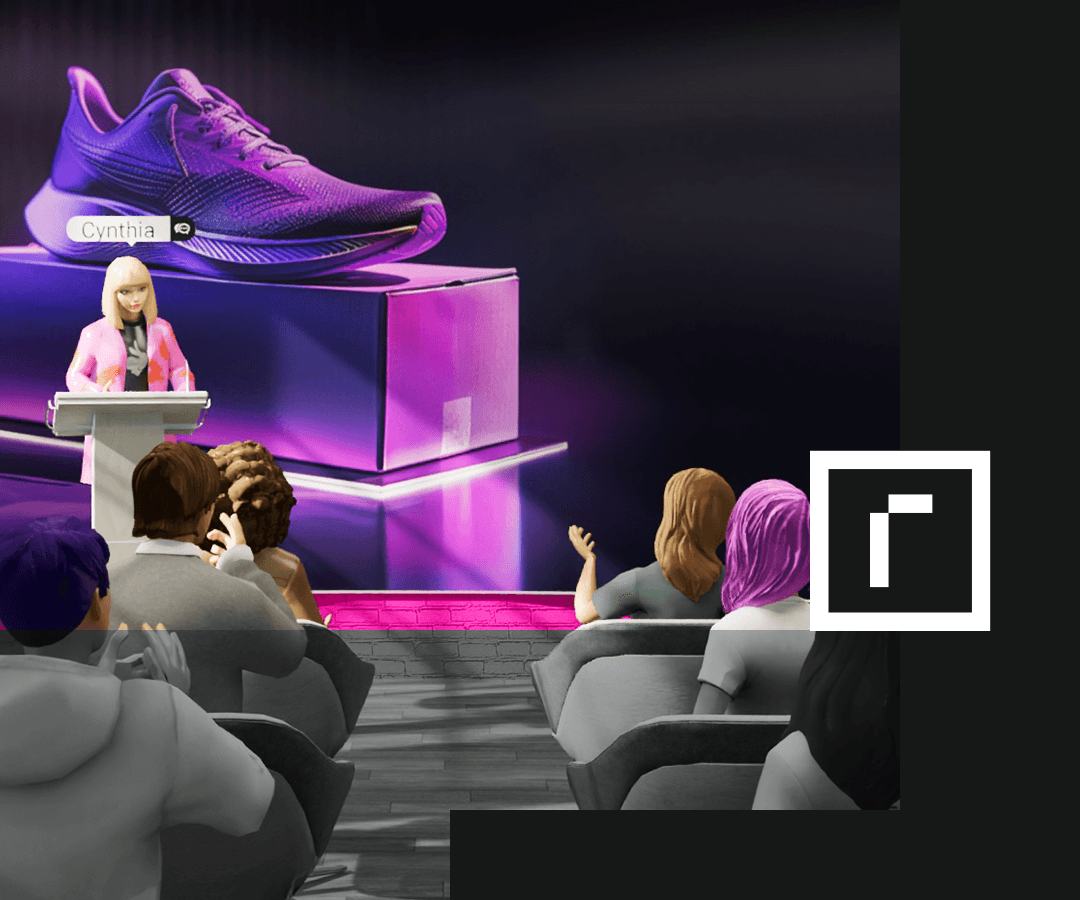A large team presentation inside a reTHINK spatial space